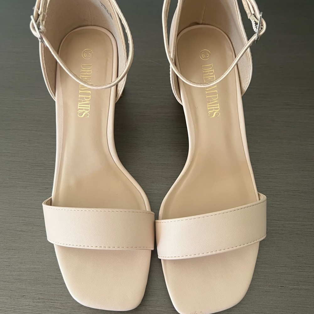 Square Toe Low Block Chunky Heels